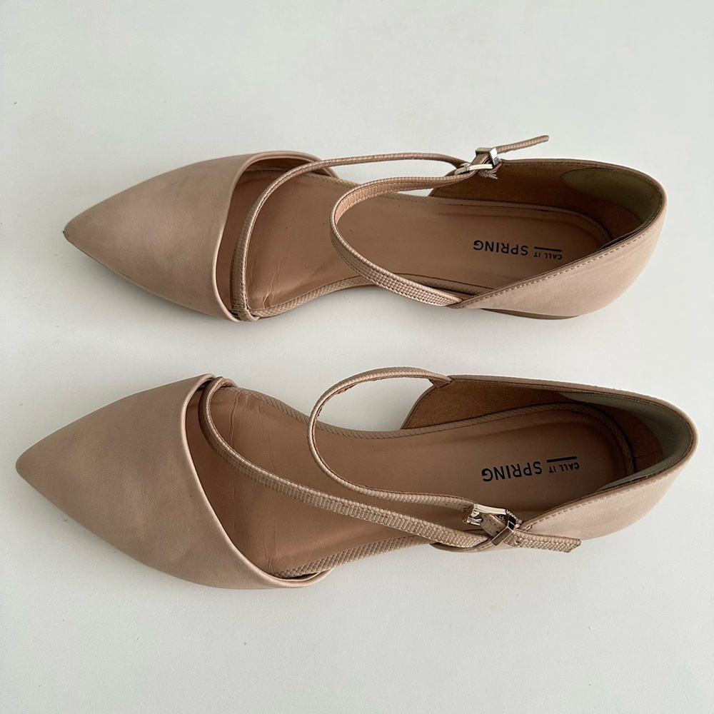 Call It Spring Beige Flats with Straps - Picture 3 of 7